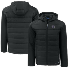 Minnesota Vikings Cutter & Buck Helmet Big & Tall Evoke Hybrid Eco Softshell Recycled Full-Zip Jacket Black - NFL