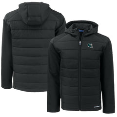 Philadelphia Eagles Cutter & Buck Helmet Big & Tall Evoke Hybrid Eco Softshell Recycled Full-Zip Jacket Black - NFL
