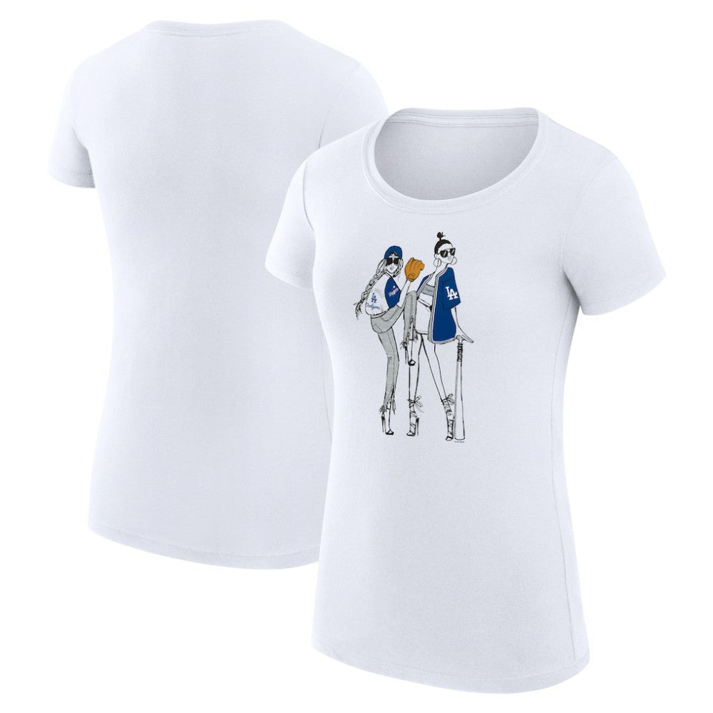 Los Angeles Dodgers G-III 4Her by Carl Banks Women's Super-Slim Fit Lightweight Baseball Girls T-Shirt On Sale