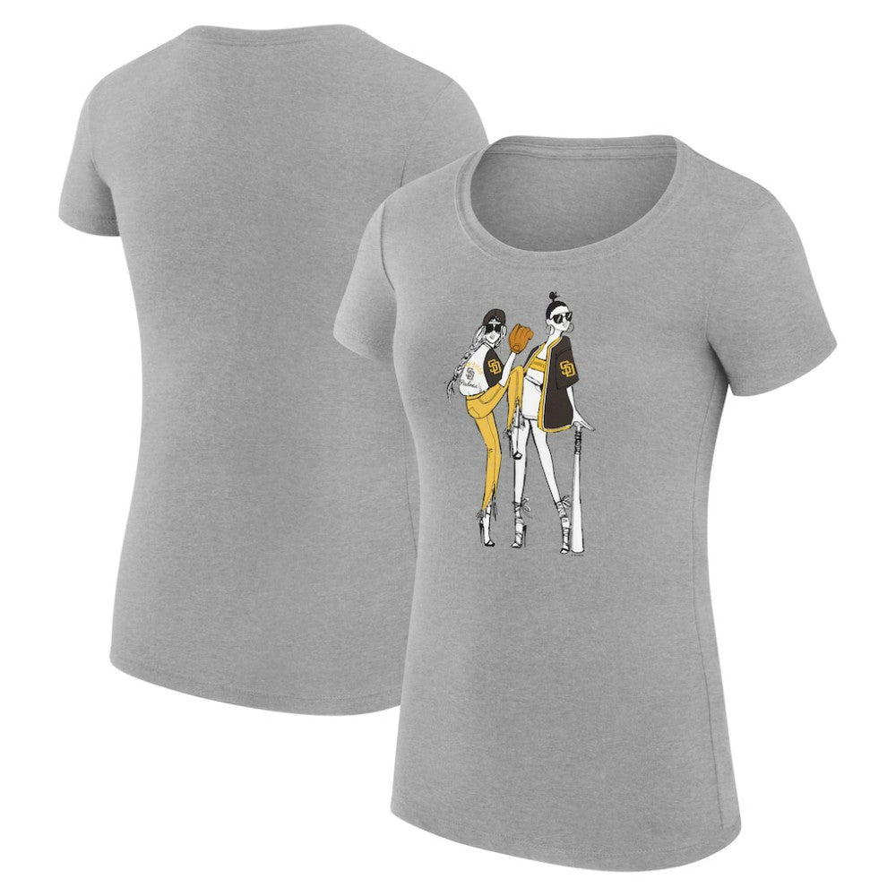San Diego Padres G-III 4Her by Carl Banks Women's Super-Slim Fit Lightweight Baseball Girls T-Shirt Clearance