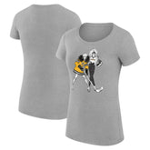 Boston Bruins G-III 4Her by Carl Banks Women's Super-Slim Fit Lightweight Hockey Girls T-Shirt Heather Gray