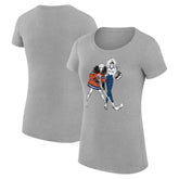 Edmonton Oilers - G-III 4Her by Carl Banks Women's Super-Slim Fit Lightweight Hockey Girls T-Shirt Heather Gray