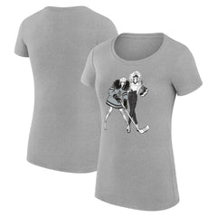 Los Angeles Kings - G-III 4Her by Carl Banks Women's Super-Slim Fit Lightweight Hockey Girls T-Shirt Heather Gray