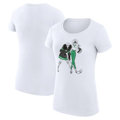 Dallas Stars - G-III 4Her by Carl Banks Women's Super-Slim Fit Lightweight Hockey Girls T-Shirt White