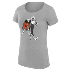 Philadelphia Flyers - G-III 4Her by Carl Banks Women's Super-Slim Fit Lightweight Hockey Girls T-Shirt Heather Gray