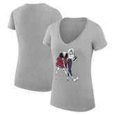 Montreal Canadiens - G-III 4Her by Carl Banks Women's Super-Slim Fit Lightweight Hockey Girls V-Neck T-Shirt Heather Gray