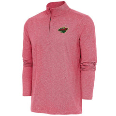 Minnesota Wild - Antigua Hunk Quarter-Zip Pullover Top Heather Red