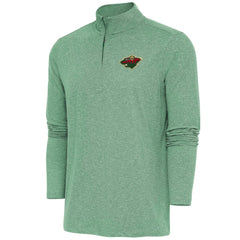 Minnesota Wild - Antigua Hunk Quarter-Zip Pullover Top Heather Hunter Green