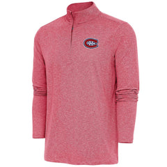Montreal Canadiens - Antigua Hunk Quarter-Zip Pullover Top Heather Red