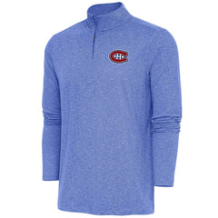Montreal Canadiens - Antigua Hunk Quarter-Zip Pullover Top Heather Royal
