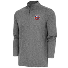 New York Islanders - Antigua Hunk Quarter-Zip Pullover Top Heather Black