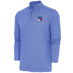 New York Rangers Antigua Hunk Quarter-Zip Pullover Top Heather Royal