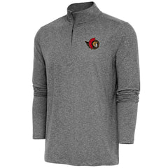 Ottawa Senators - Antigua Hunk Quarter-Zip Pullover Top Heather Black