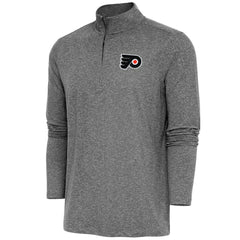Philadelphia Flyers - Antigua Hunk Quarter-Zip Pullover Top Heather Black