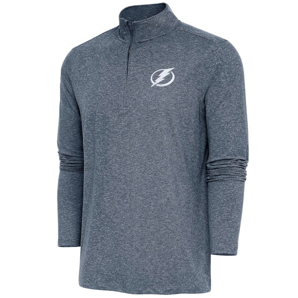 Tampa Bay Lightning - Antigua Hunk Quarter-Zip Pullover Top Heather Navy
