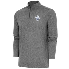 Toronto Maple Leafs - Antigua Hunk Quarter-Zip Pullover Top Heather Black