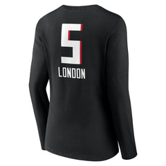 Drake London Atlanta Falcons Women's Team Wordmark Player Name & Number Long Sleeve V-Neck T-Shirt Black - NFL