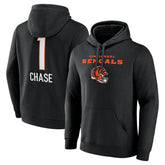 Ja'Marr Chase Cincinnati Bengals Team Wordmark Player Name & Number Pullover Hoodie Black - NFL