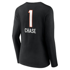 Ja'Marr Chase Cincinnati Bengals Women's Team Wordmark Player Name & Number Long Sleeve V-Neck T-Shirt Black - NFL