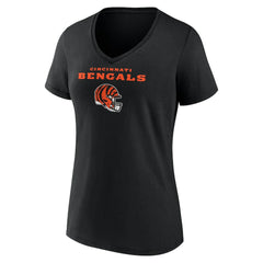 Ja'Marr Chase Cincinnati Bengals Women's Team Wordmark Player Name & Number V-Neck T-Shirt Black - NFL