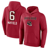 Baker Mayfield Tampa Bay Buccaneers Team Wordmark Player Name & Number Pullover Hoodie Red - NFL