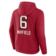 Baker Mayfield Tampa Bay Buccaneers Team Wordmark Player Name & Number Pullover Hoodie Red - NFL