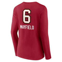 Baker Mayfield Tampa Bay Buccaneers Women's Team Wordmark Player Name & Number Long Sleeve V-Neck T-Shirt Red - NFL