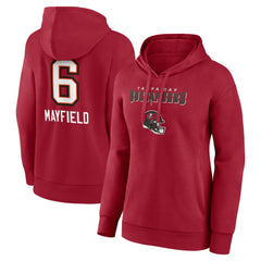 Baker Mayfield Tampa Bay Buccaneers Women’s Team Wordmark Player Name & Number Pullover Hoodie Red - NFL