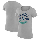 Seattle Mariners G-III 4Her by Carl Banks Women's Super-Slim Fit Lightweight City Graphic T-Shirt On Sale