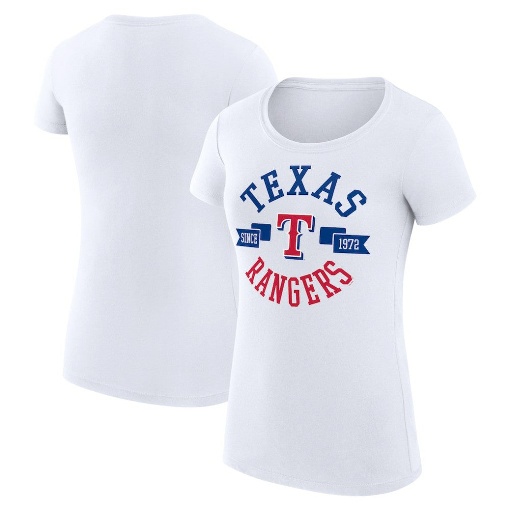 Texas Rangers G-III 4Her by Carl Banks Women's Super-Slim Fit Lightweight City Graphic T-Shirt Lifestyle