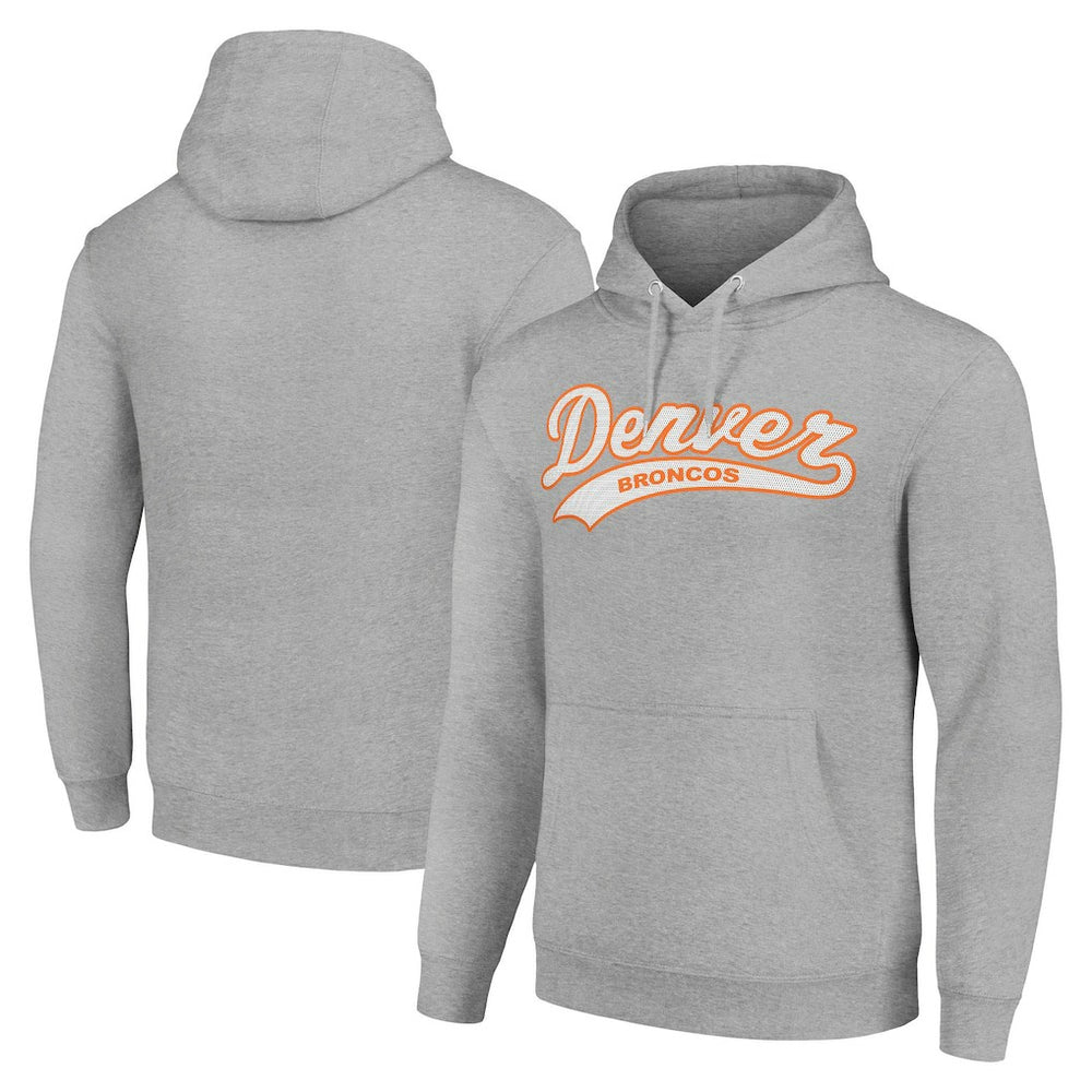 Denver Broncos Starter Unisex Tailsweep Pullover Hoodie Heather Gray - NFL