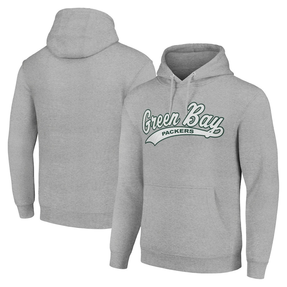 Green Bay Packers Starter Unisex Tailsweep Pullover Hoodie Heather Gray - NFL