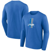 Detroit Lions Throwback Long Sleeve T-Shirt Blue - NFL