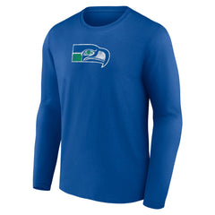 Seattle Seahawks Throwback Long Sleeve T-Shirt Royal - NFL