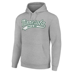 Minnesota Wild - Starter Tailsweep Fleece Tri-Blend Pullover Hoodie Heather Gray