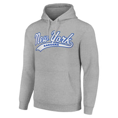 New York Rangers Starter Tailsweep Fleece Tri-Blend Pullover Hoodie Heather Gray