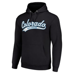 Colorado Avalanche - Starter Tailsweep Fleece Tri-Blend Pullover Hoodie Black