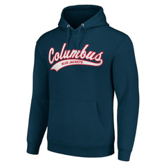 Columbus Blue Jackets - Starter Tailsweep Fleece Tri-Blend Pullover Hoodie Navy