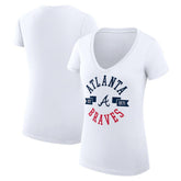 Atlanta Braves G-III 4Her by Carl Banks Women's Super-Slim Fit Lightweight City Graphic V-Neck T-Shirt Sale