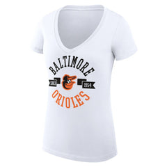 Baltimore Orioles G-III 4Her by Carl Banks Women's Super-Slim Fit Lightweight City Graphic V-Neck T-Shirt Clearance