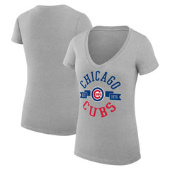 Chicago Cubs G-III 4Her by Carl Banks Women's Super-Slim Fit Lightweight City Graphic V-Neck T-Shirt Near Me