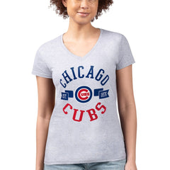 Chicago Cubs G-III 4Her by Carl Banks Women's Super-Slim Fit Lightweight City Graphic V-Neck T-Shirt Near Me