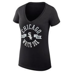 Chicago White Sox G-III 4Her by Carl Banks Women's Super-Slim Fit Lightweight City Graphic V-Neck T-Shirt Lifestyle