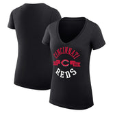Cincinnati Reds G-III 4Her by Carl Banks Women's Super-Slim Fit Lightweight City Graphic V-Neck T-Shirt discount