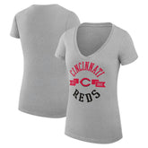 Cincinnati Reds G-III 4Her by Carl Banks Women's Super-Slim Fit Lightweight City Graphic V-Neck T-Shirt On Sale