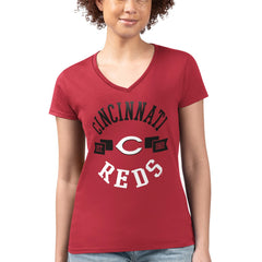 Cincinnati Reds G-III 4Her by Carl Banks Women's Super-Slim Fit Lightweight City Graphic V-Neck T-Shirt Near Me