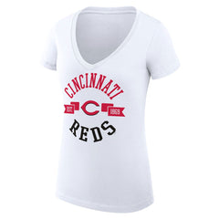 Cincinnati Reds G-III 4Her by Carl Banks Women's Super-Slim Fit Lightweight City Graphic V-Neck T-Shirt Online