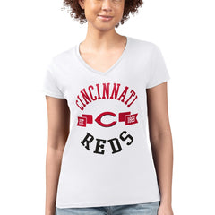 Cincinnati Reds G-III 4Her by Carl Banks Women's Super-Slim Fit Lightweight City Graphic V-Neck T-Shirt Online