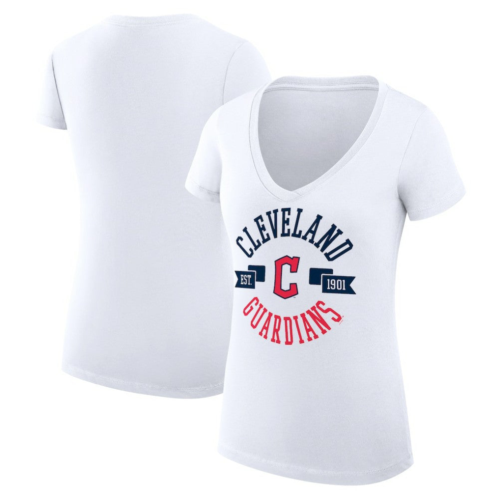 Cleveland Guardians G-III 4Her by Carl Banks Women's Super-Slim Fit Lightweight City Graphic V-Neck T-Shirt discount