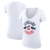Cleveland Guardians G-III 4Her by Carl Banks Women's Super-Slim Fit Lightweight City Graphic V-Neck T-Shirt discount